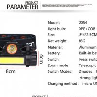 LED челник фенер за глава акумолатерен , риболов туризъм къмпинг, снимка 2 - Къмпинг осветление - 35854461