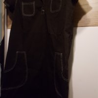 Черна макси рокля тип риза, с джобчета ХЛ, снимка 4 - Рокли - 35881404