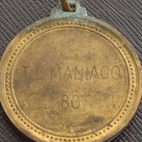 Стар медал спорт TC MANIAGO 86г. рядък за КОЛЕКЦИЯ ДЕКОРАЦИЯ 15605, снимка 4 - Антикварни и старинни предмети - 41371888