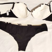Черно-бял бански размер L, снимка 2 - Бански костюми - 41642383