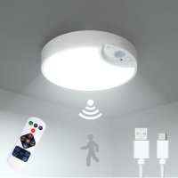 Klarlight Таванна лампа със сензор за движение  с дистанционно управление, 8000mAh, 400LM, 19 см, снимка 1 - Лампи за таван - 44151677