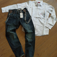 Маркови оригинални дънки и ризка за момче, снимка 3 - Детски панталони и дънки - 44603469