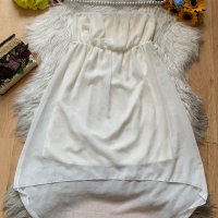 Бяла асиметрична рокля, снимка 1 - Рокли - 41341409