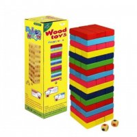 Дженга кула 48 елемента, С цветни блокчета, снимка 3 - Образователни игри - 38667014