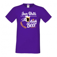 Мъжка тениска Save Water Drink Beer 4,Бира,Бирфест,Beerfest,Подарък,Изненада,Рожден Ден, снимка 13 - Тениски - 36387452