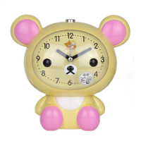 Детски настолен часовник със светлина и функция за будилник с батерии Мече, 15 х 16 см, снимка 3 - Детски - 44741333