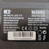 TV NEO LED-4020 SW FHD На части , снимка 2 - Части и Платки - 33938245