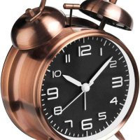 Аналогов часовник старомоден будилник със силна аларма кафяв, снимка 1 - Други - 42654409