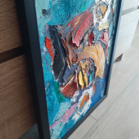 Авангард-маслени бои,релефна картина, снимка 3 - Картини - 35715370