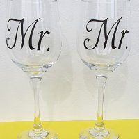 Стъклени чаши за вино с надпис , снимка 2 - Чаши - 44471403