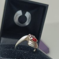 Красив сребърен пръстен с естествен камък #ДЮ, снимка 5 - Пръстени - 44327126