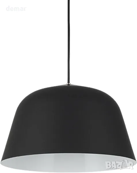 MOSSODOR таванна лампа, 30 см, черна отвън и бяла отвътре, включва 1x Edison крушка Е27, снимка 1