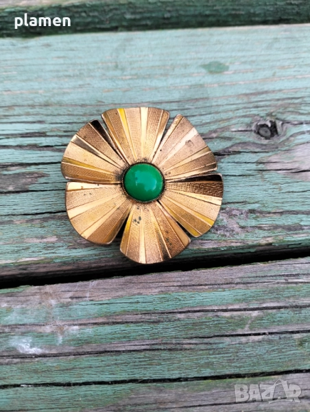 Стара позлатена брошка, снимка 1