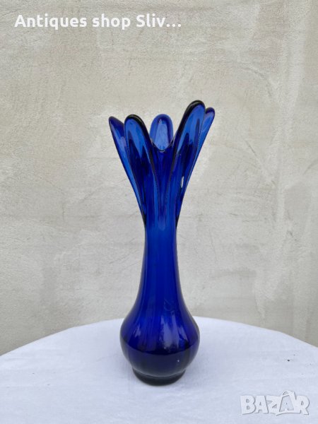 Красива арт ваза от кобалтово стъкло №1067, снимка 1