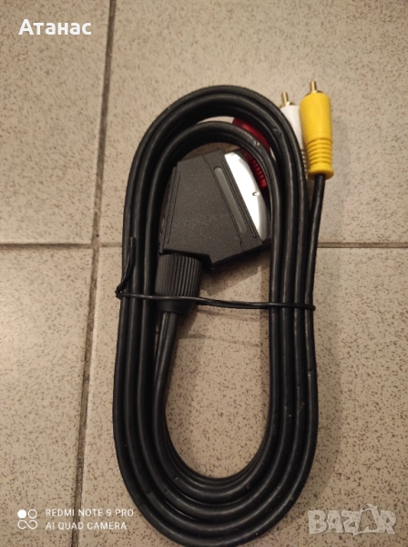 Продавам скарт кабел с 3 чинча, снимка 1