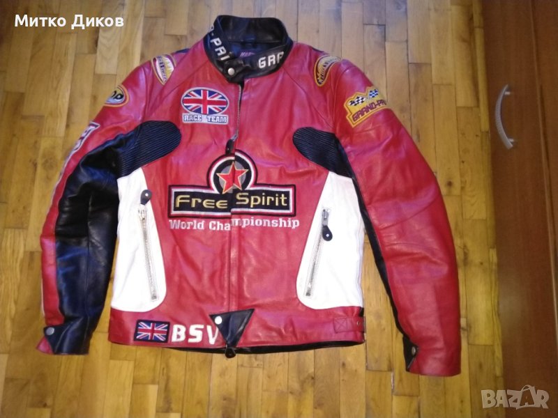 Мотористко яке оригинално  марково на Англия от свет.шампионат в Ассен Холандия-ест. кожа-размер С, снимка 1