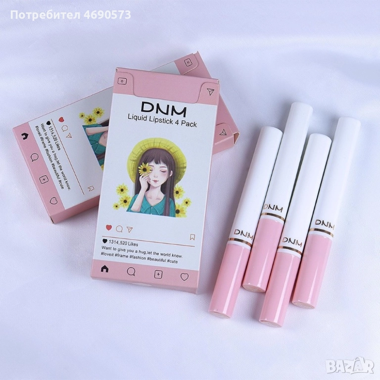 Комплект от 4 броя МАТОВИ ЧЕРВИЛА за устни с водоустойчива структура, снимка 1