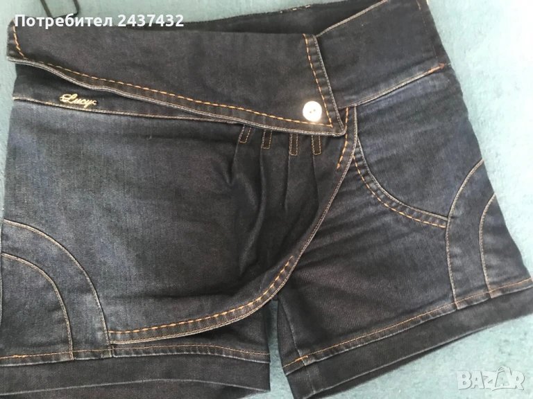 Дънкова пола с къси панталонки, снимка 1