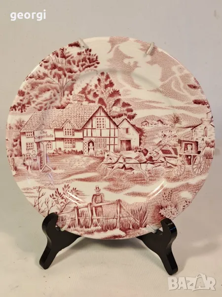 порцеланова чиния за стена с пружинен окачвач  25/4, снимка 1