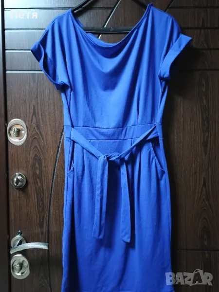 синя рокля с джобчета , снимка 1