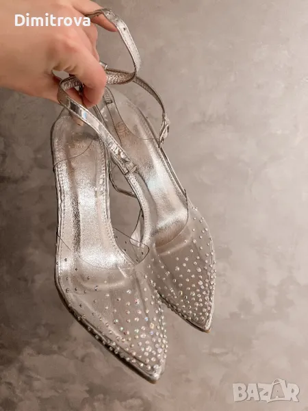 Прозрачни токчета с камъчета, снимка 1