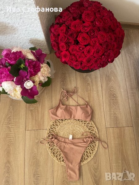Нов телесно розов бански костюм сет от две части S размер , снимка 1