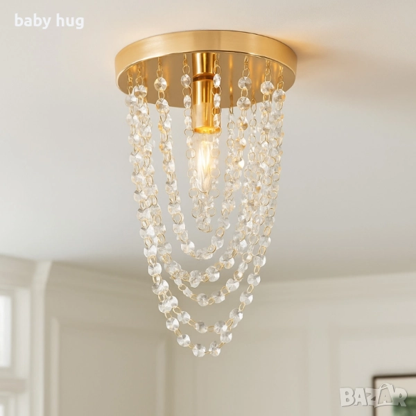 Таванен плафон с кристали, снимка 1