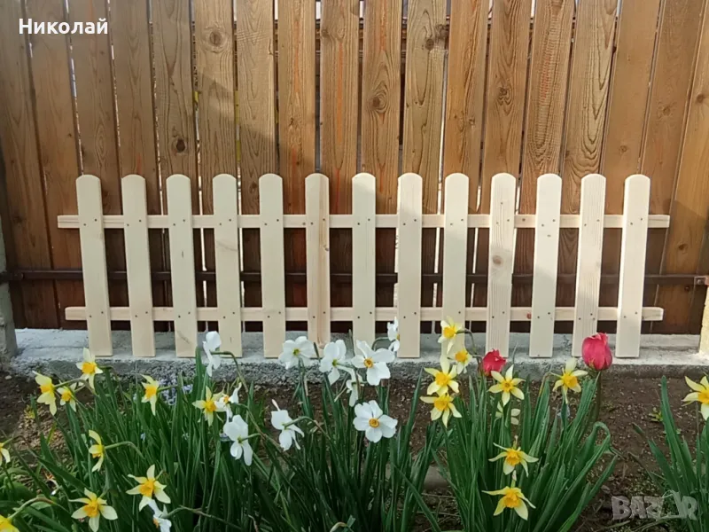 Дървена ограда за детска площадка детски кът дървена декоративна ограда оградка за деца, снимка 1
