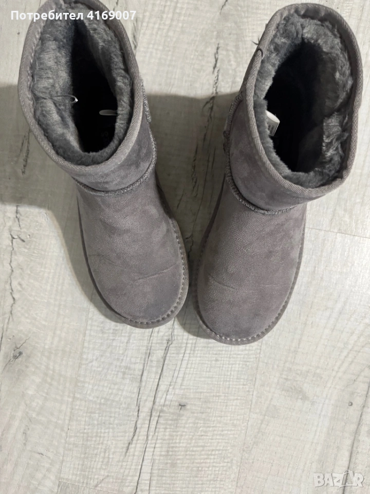 Дамски сиви топли боти, снимка 1