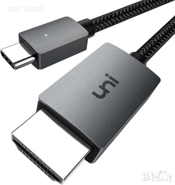 UNI 3м високоскоростен USB-C към HDMI кабел 4K@30Hz>Thunderbolt 3/4-iPad Pro/Air,MacBook Pro,Galaxy, снимка 1