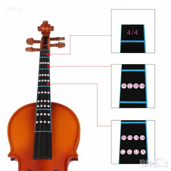 Стикери за цигулка: Нотно-буквени, снимка 1