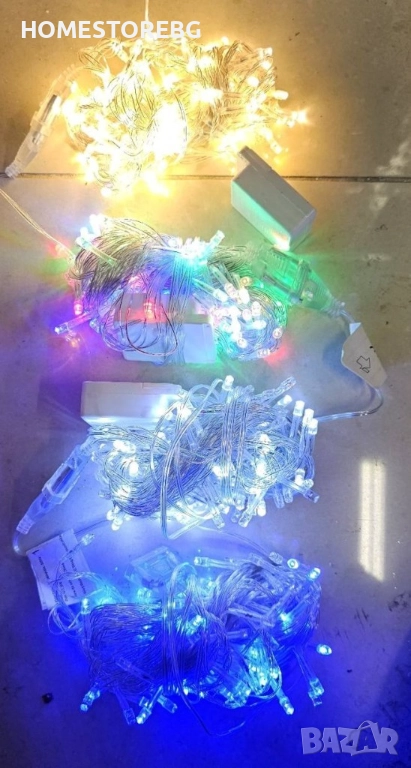 Коледни LED лампички, 100бр лампички/10 метра гирлянд. С възможност да се удължават до безкрай, снимка 1