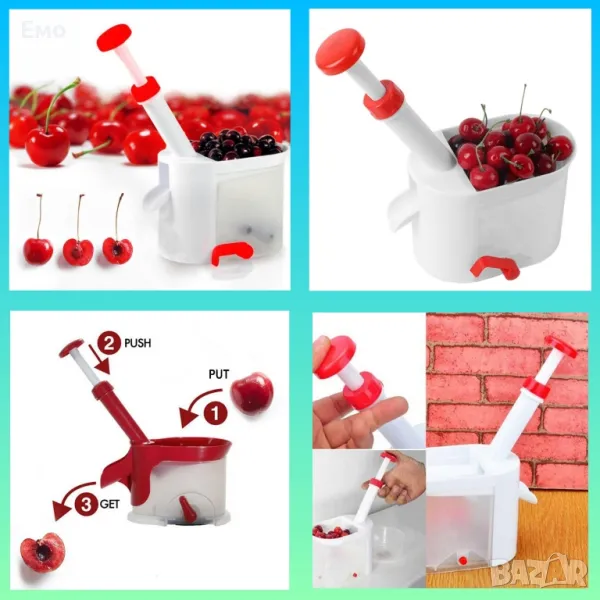 Уред за почистване на костилки Cherry corer Изключително компактен: 18х10см в основата, снимка 1