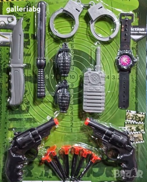 Полицейски комплект с пистолети, белезници, нож, гранати и други , снимка 1