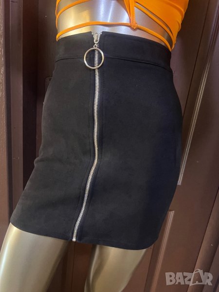 Велурена пола с висока талия !, снимка 1