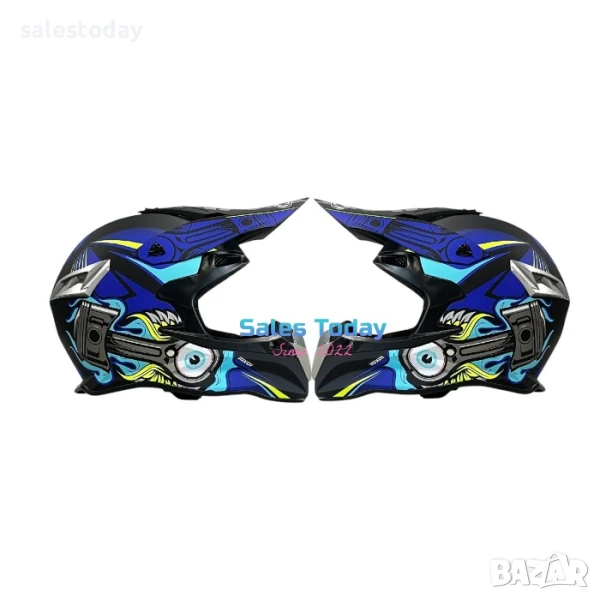 Кросова каска за мотор, ендуро, АТВ, Скутер, 4 размера, синя, снимка 1