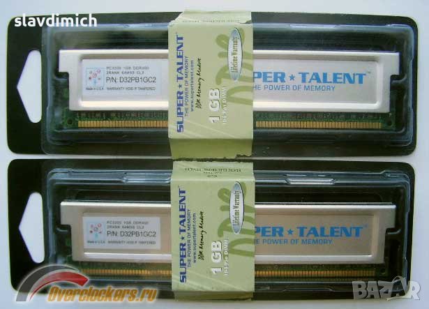 Рам памет RAM за компютър Super Talent модел D32PB1GC2 1 GB DDR1 400 Mhz честота, снимка 1