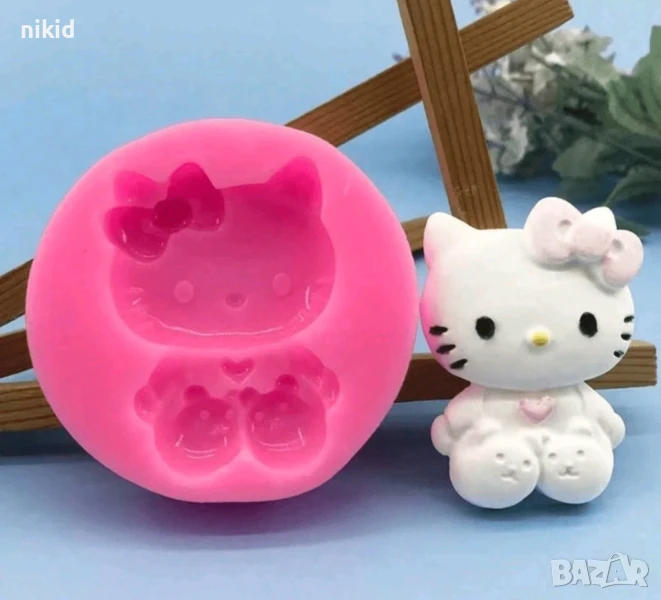 коте кити Hello Kitty силиконов молд форма за украса торта с фондан шоколад, снимка 1