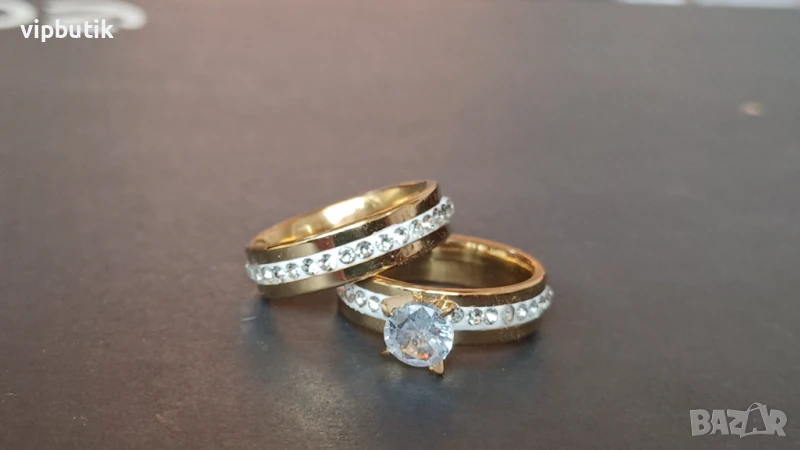 пръстен тип Годежен и халка , снимка 1