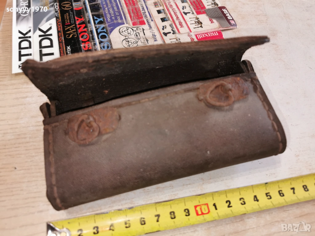 СТАРА КОЖЕНА ЧАНТА ЗА КОЛЕЛО-АНТИКА 1401261601, снимка 1