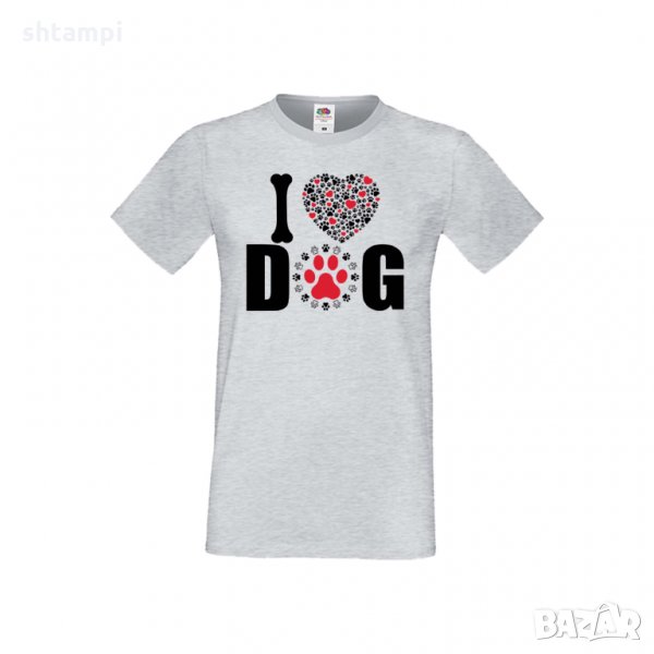 Мъжка тениска Свети Валентин I Love Dog, снимка 1