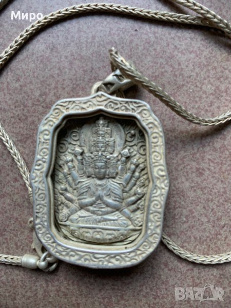 МЕДАЛЬОН ЛАНЕЦ ГЕРДАН АЗИАТСКО БОЖЕСТВО БУДА АЗИЯ , снимка 1