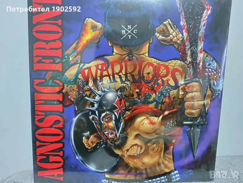  Agnostic Front ‎– Warriors Red Blue Black Splatter, снимка 1