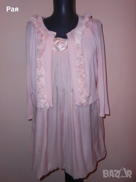 Туника с болеро в цвят пепел от рози, снимка 1