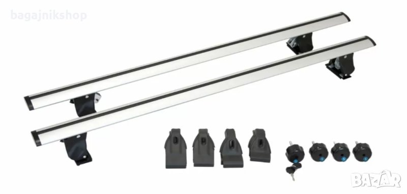 Универсални напречни греди за коли без рейки - 132см, с ключ, снимка 1