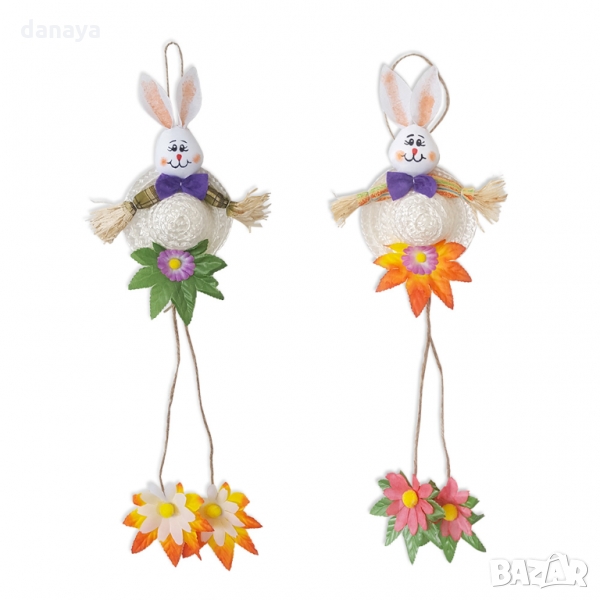 2740 Великденска украса Малко зайче с шапка и висулка, снимка 1