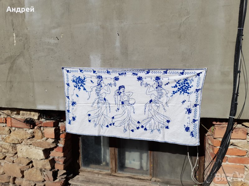 Старинен бродиран ковьор,покривка за стена #204, снимка 1