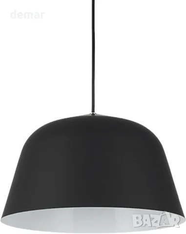 MOSSODOR таванна лампа, 30 см, черна отвън и бяла отвътре, включва 1x Edison крушка Е27