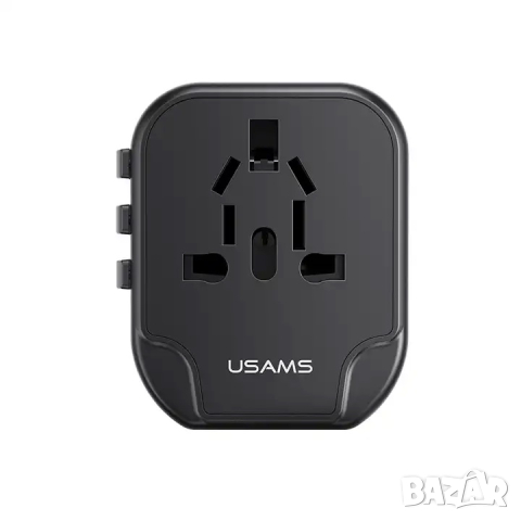 Универсален захранващ адаптер за пътуване US-CC173 T55 черен, снимка 3 - Оригинални зарядни - 44513754