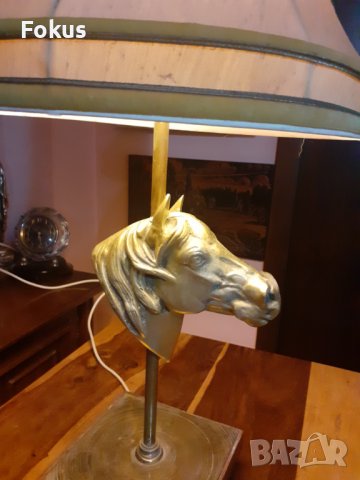 Уникална бронзова лампа кон глава статуетка фигура бронз, снимка 3 - Антикварни и старинни предмети - 41578467